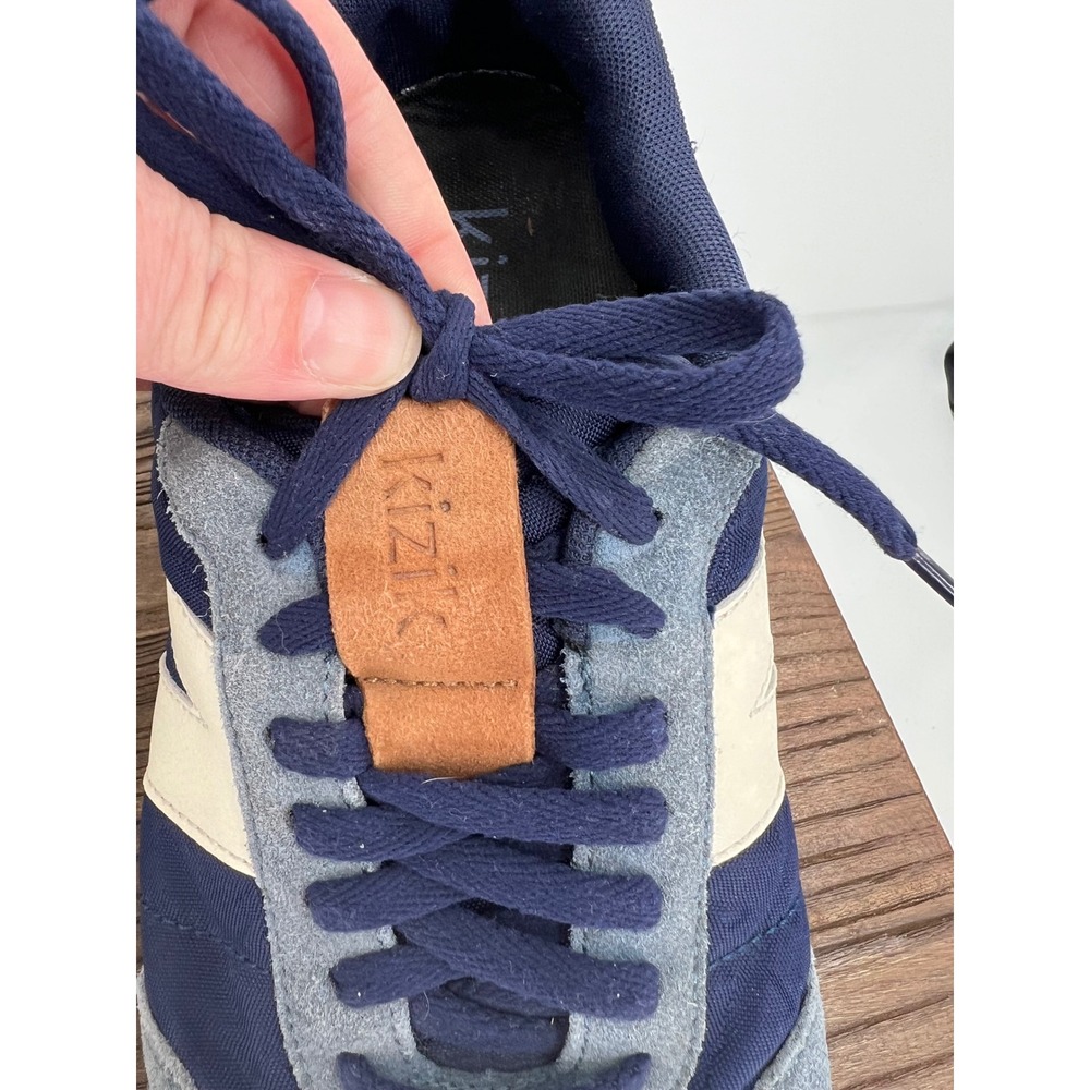 Kizik Milan Hands Free Sneakers Men's 10 Navy Blue Suede Retro Runner Slip-On - Picture 9 of 10